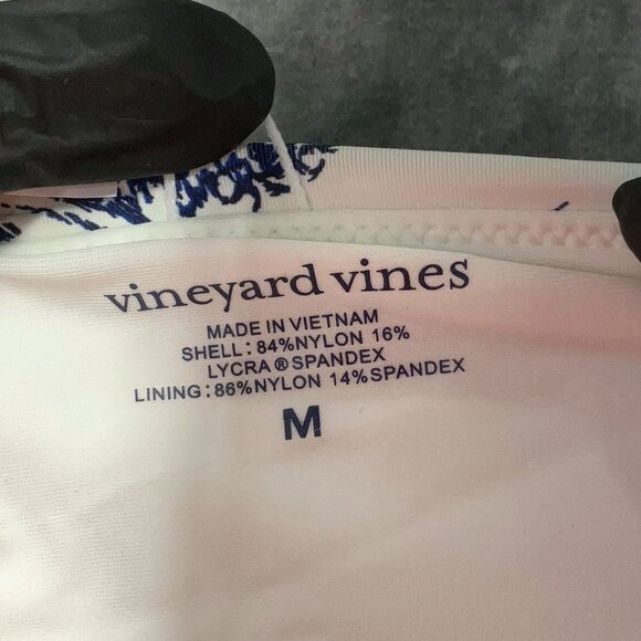 NWT VINEYARD VINES Square Neck One Piece Women's Bathing Suit Toile/Navy Size M - Picture 3 of 5